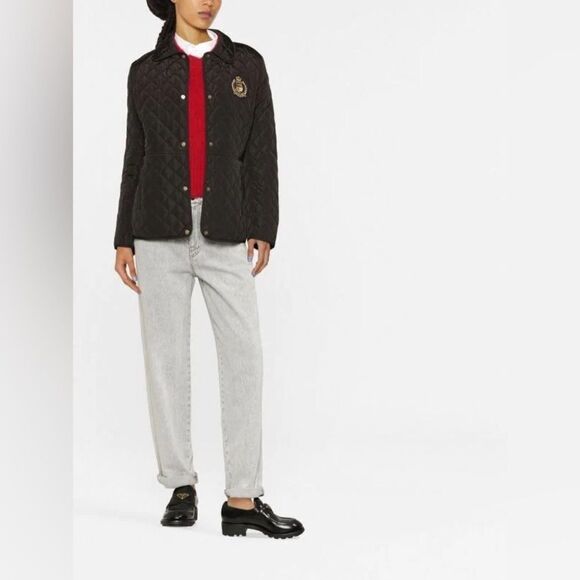 NWT Lauren Ralph Lauren Black Crest Patch Quilted Jacket - Picture 1 of 13